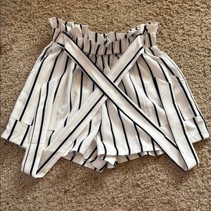 Striped Black and White Women's Shorts